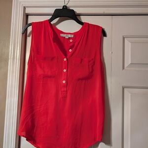 LOFT Vibrant Red Sleeveless Blouse